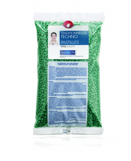 Hot wax pearls Green, 1 kg